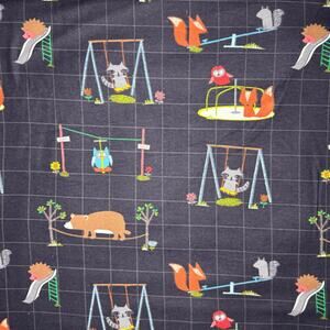 Playground Woodland Animal Super Snuggle Flannel Fabric - 1 Yd - Bear, Fox, Owl